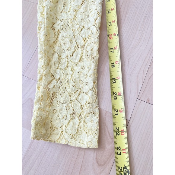 1980s Women's Dress XS Handmade Yellow Lace Ballroom Romantic Fairy Maxi (Read) - Picture 10 of 12